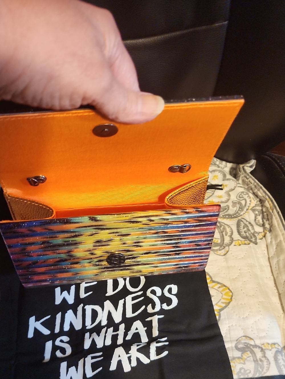 Kurt Geiger Rainbow Zebra Stripe Clutch - Picture 5 of 6